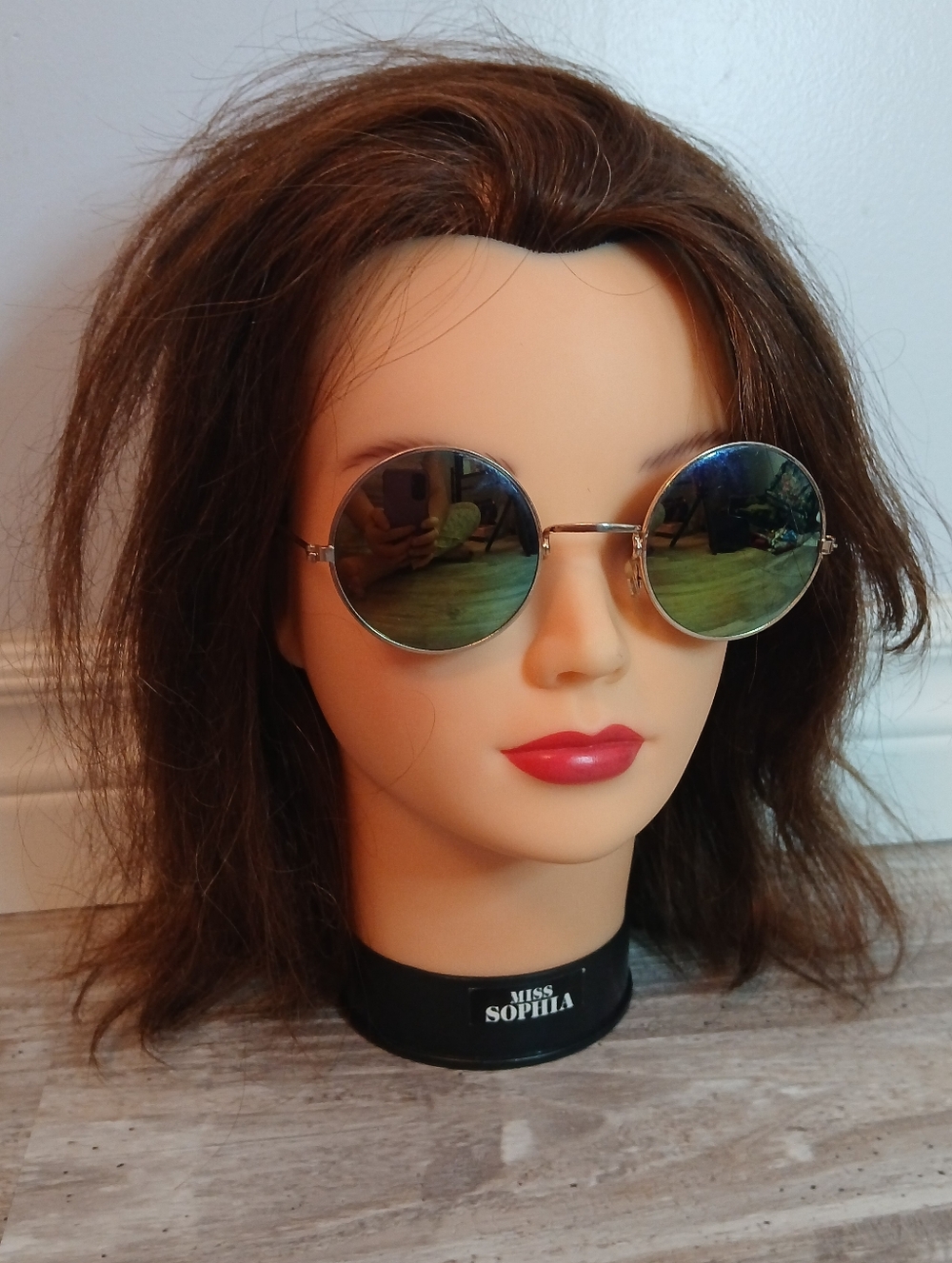 Authentic Vintage 1970s Gold Round Mirrored Sunglasses John Lennon Tea Shades